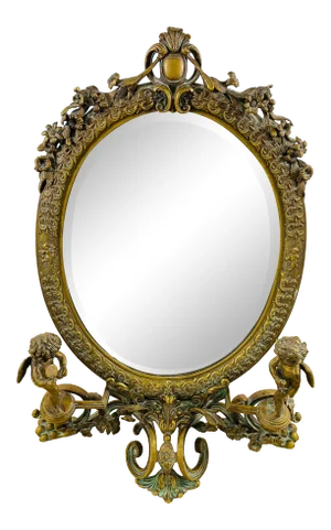 French Louis XV Bronze Vanity Mirror
