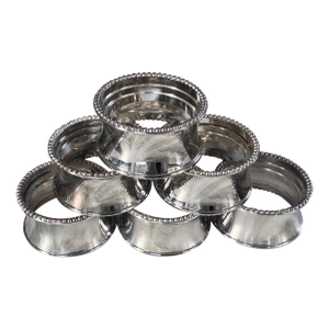 Silver Plated Vintage Napkin Rings - Set of 6