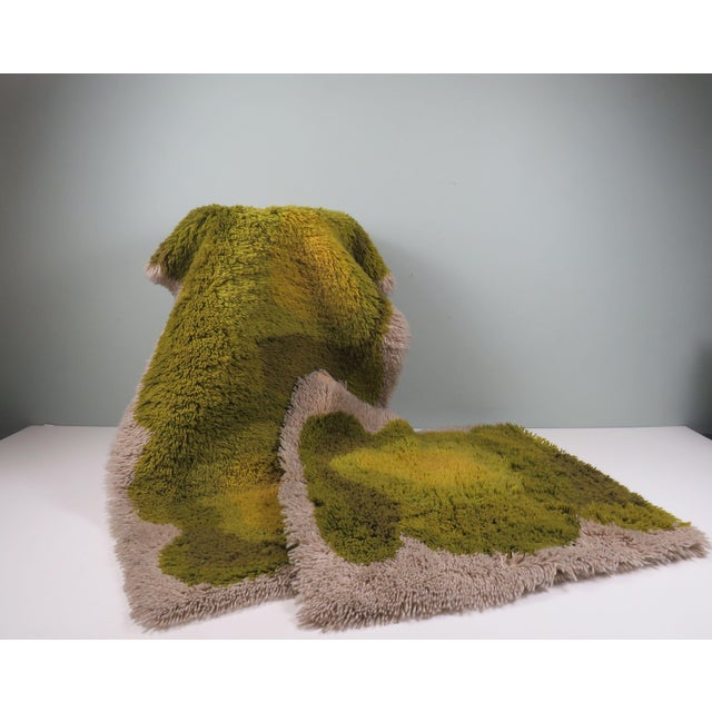 A rare matching pair of shag rugs from iconic Dutch maker Desso, dating to the 1970s. These identical rugs are executed in...