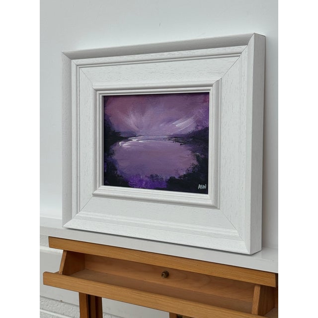 Textile Violet Reflections at Dusk - Miniature Art by Contemporary British Artist 2025 For Sale - Image 7 of 12