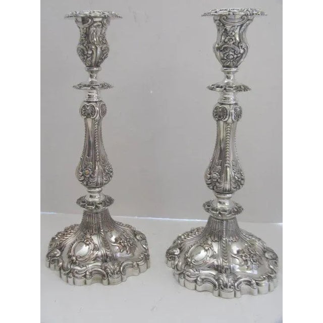 English Sheffield Candlesticks - A Pair For Sale In Denver - Image 6 of 10