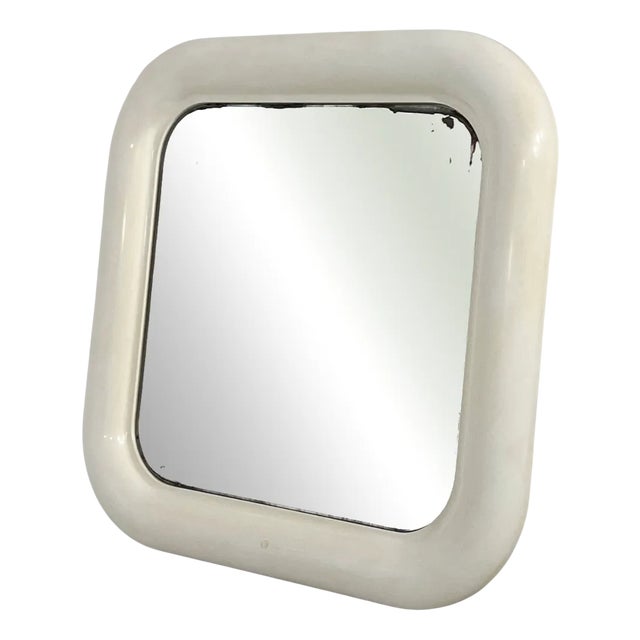 White Delfo Mirror by Sergio Mazza for Artemide, 1970s For Sale