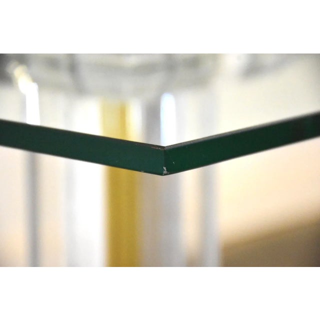 Brass Glass Lucite and Brass Floor Lamp For Sale - Image 8 of 12