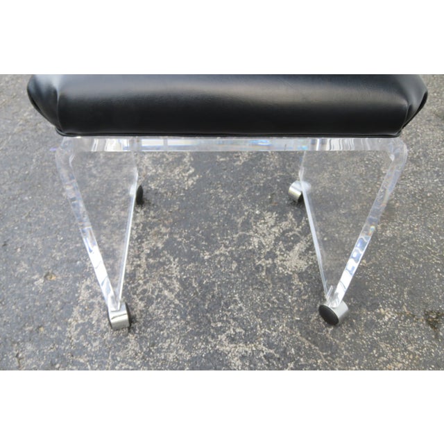Hollywood Regency Vintage Lucite Vanity Chair 6252 For Sale - Image 13 of 15
