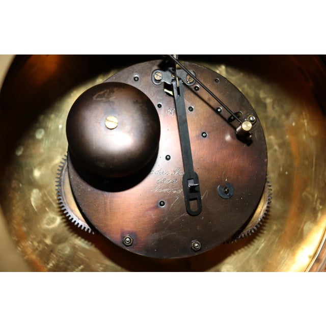 Rare Eugene Bagues Dark and Bright Bronze French Cartel Clock With Putti For Sale In Philadelphia - Image 6 of 11