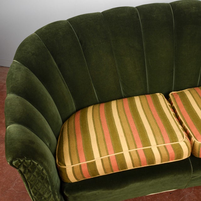Art Deco Velvet Sofa, 1930s For Sale - Image 6 of 18