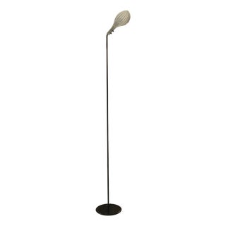 Vintage Floor Lamp in Murano Glass and Black Metal, 1980s For Sale