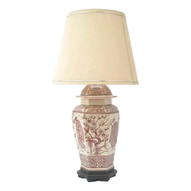 Hand Painted Ceramic Table Lamp by Paterna Majolica Dart, 1970s For Sale