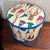 Vintage 1990s cardboard hat box with tassel motif and blue rope handles. Please see condition details noted. Most items...