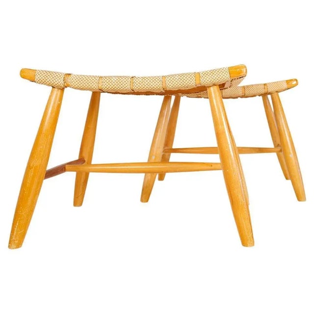 1960s Mid-Century Swedish Lacquered Birch Stools, 1960s, Set of 2 For Sale - Image 5 of 18