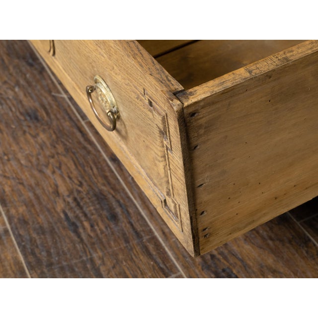 19th Century French Louis XVI Style Bleached Oak Three-Drawer Chest with Carved Panels For Sale - Image 12 of 12