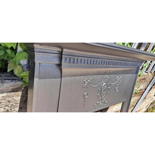 Antique Edwardian Cast Iron Mantel Surround with Classical Decoration For Sale - Image 10 of 13