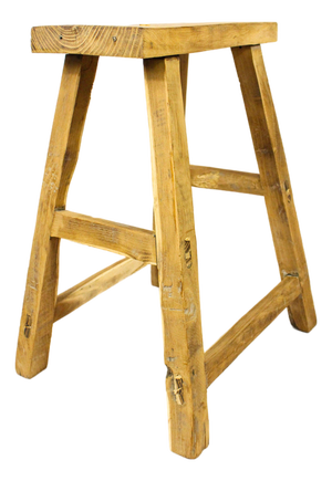 Vintage Rustic Stool in Elm