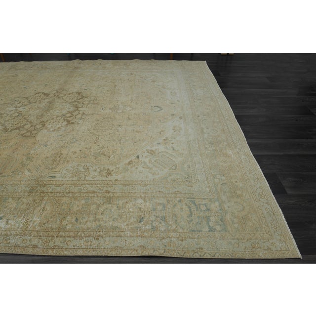 1970s Vintage Persian Handmade Wool Cotton Orange Area Rug For Sale - Image 10 of 11