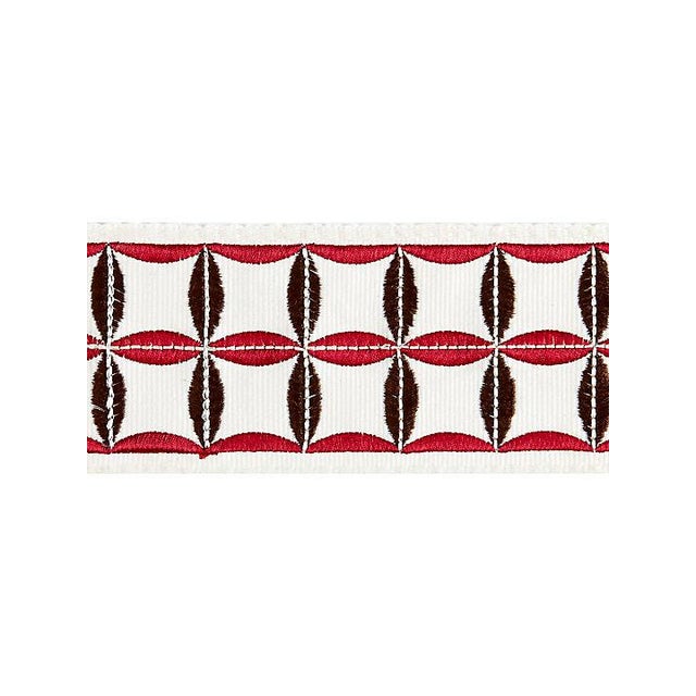 Transitional Sample, Scalamandre Fiori Embroidered Tape, Raspberry For Sale - Image 3 of 3