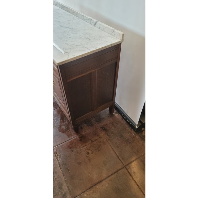 1920s Oak French Louis XVI Commode Dry Sink Wash Stand Cocktail Dry Bar For Sale In San Diego - Image 6 of 14