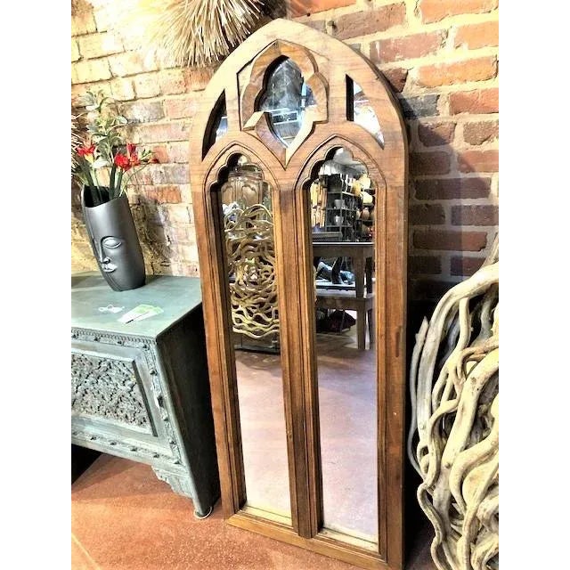 Brown Mirror Arch Top 1970s For Sale - Image 8 of 11