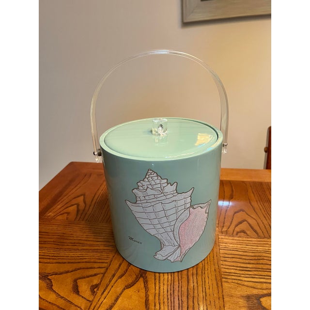 Hollywood Regency Late 20th Century Coastal Ice Bucket With Sea Shell For Sale - Image 3 of 5