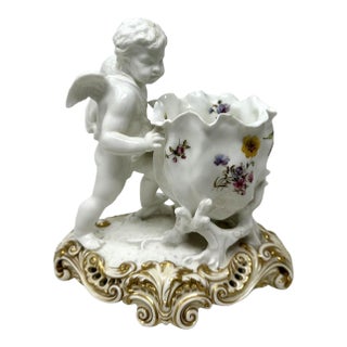 Antique English Moores Brothers Porcelain Blanc De Chine Cherub Centerpiece 19Ct For Sale