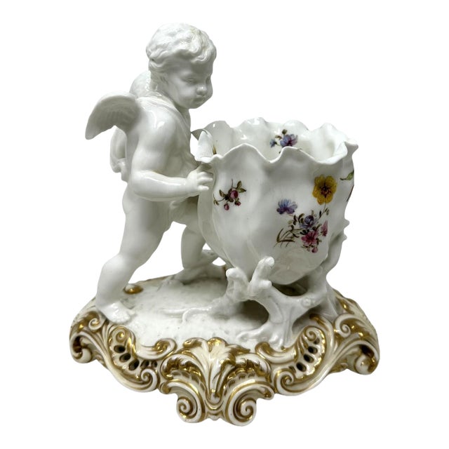 Antique English Moores Brothers Porcelain Blanc De Chine Cherub Centerpiece 19Ct For Sale