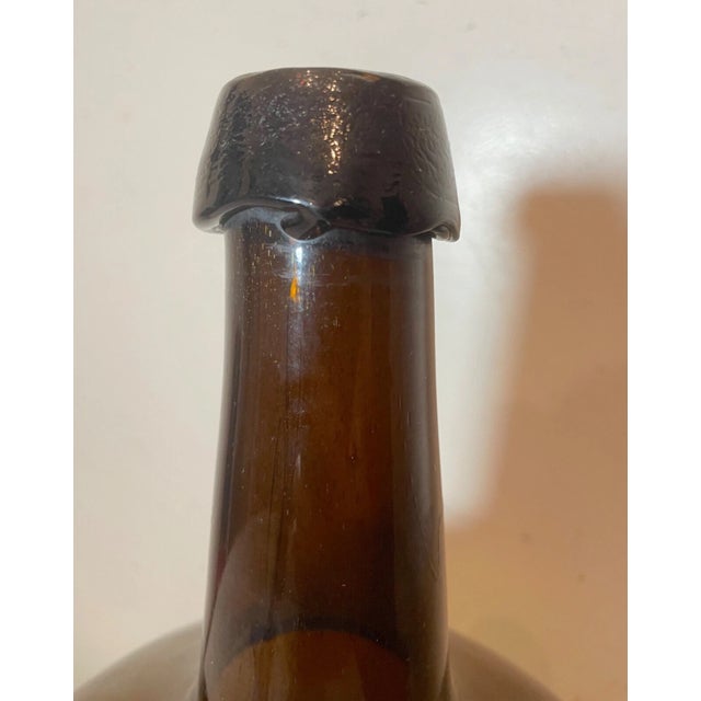 Large Rare Antique 1800's Hand Blown Green Glass Demijohn Carboy Wine Bottle Jar For Sale In New York - Image 6 of 9
