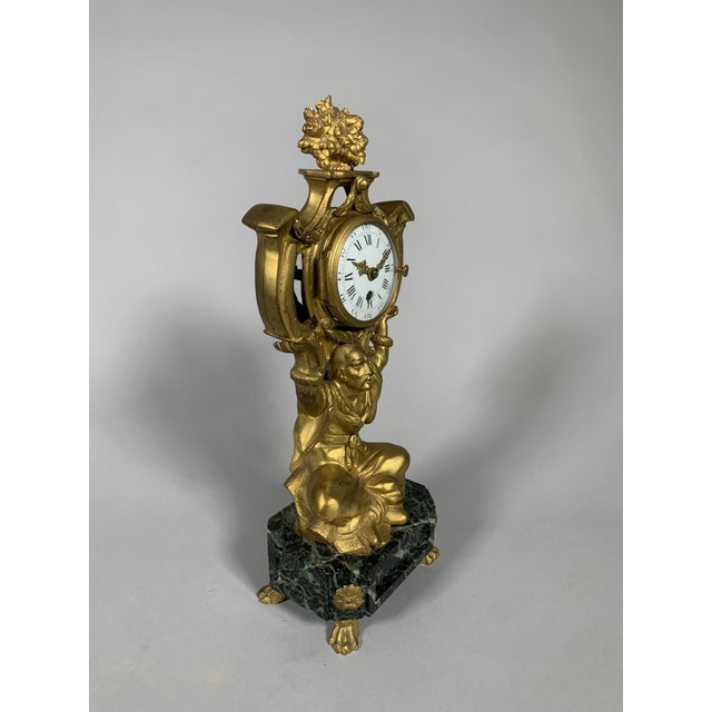 Gold Antique Chinese-Style Clock, 1800s For Sale - Image 8 of 12