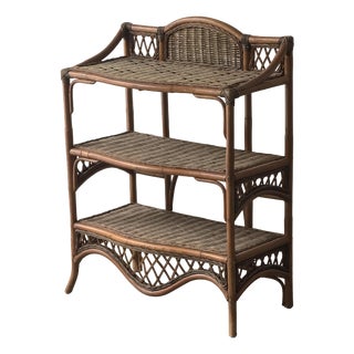 Vintage Wicker Etagere, 1970s For Sale