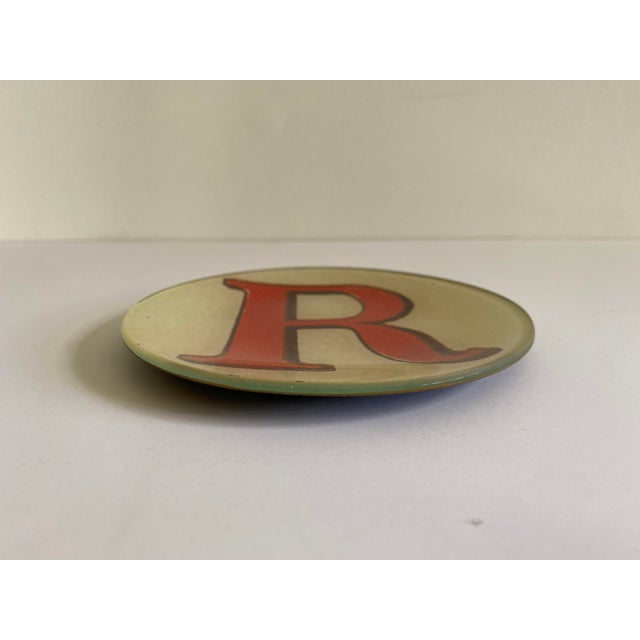 American John Derian Letter "R" Decoupage Plate For Sale - Image 3 of 5