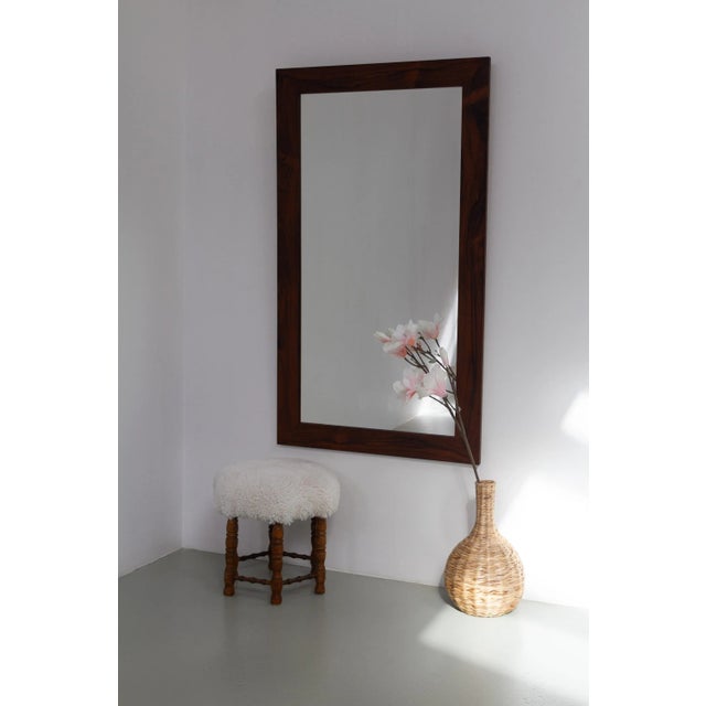 Large Mid-Century Modern Rosewood Mirror, Denmark, 1970s For Sale - Image 15 of 18