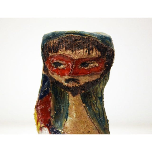 Ceramic Sculpture Vases of Harlequin and Columbine by Marcello Fantoni, 1960s, Set of 2 For Sale - Image 6 of 12