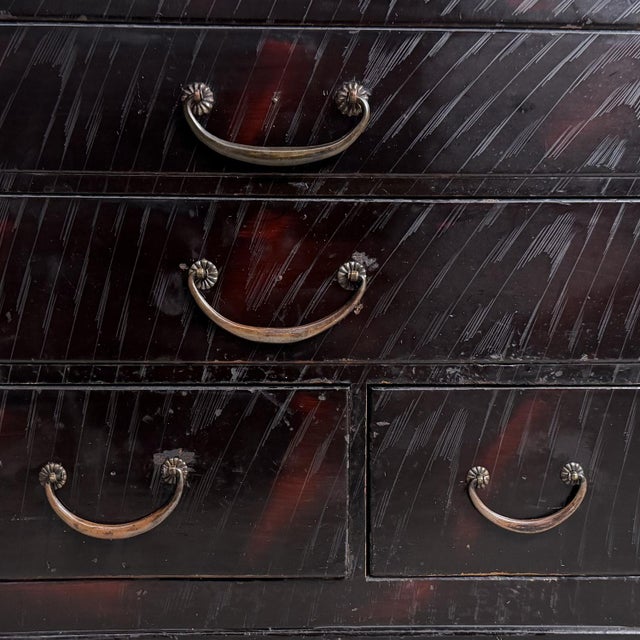 Japanese Lacquered Kodansu Storage Cabinet or Writing Box,, 1920s For Sale - Image 9 of 14