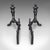 Art Deco Pair of Vintage Figural Andirons, English, Fire Dog, Fireplace Rests, Art Deco For Sale - Image 3 of 11