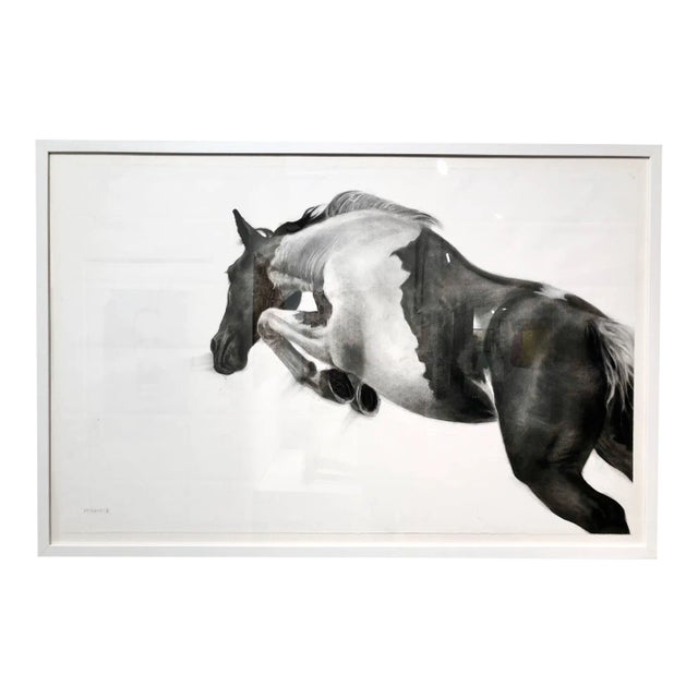 Patsy McArthur, the Great Escape, Charcoal on Paper, White Box Frame, 2018 For Sale