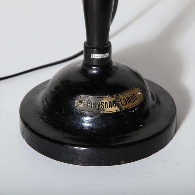 Substantial Polysonn-Lampe Nickel Plate & Black Iron Table Lamp, 1920's For Sale - Image 6 of 10
