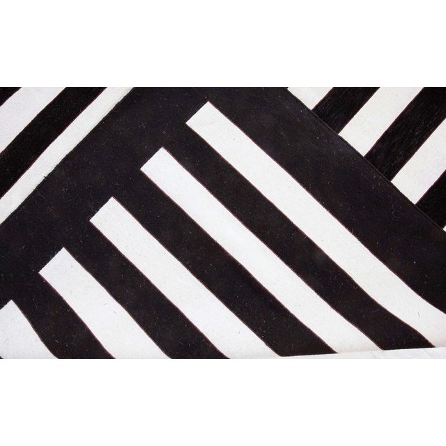 Textile Contemporary Classic Striped Black and White Rug by Doris Leslie Blau For Sale - Image 7 of 7