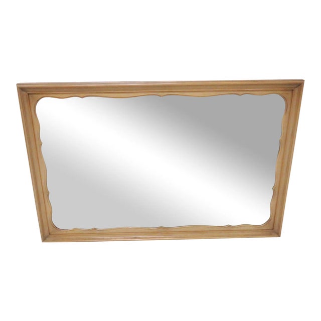 French Provincial Fruitwood Scalloped Mirror For Sale