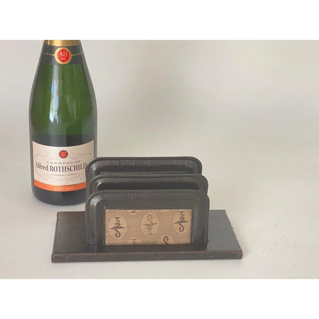 Gold Desk Letter Holder in Black, France, 20th Century For Sale - Image 8 of 11