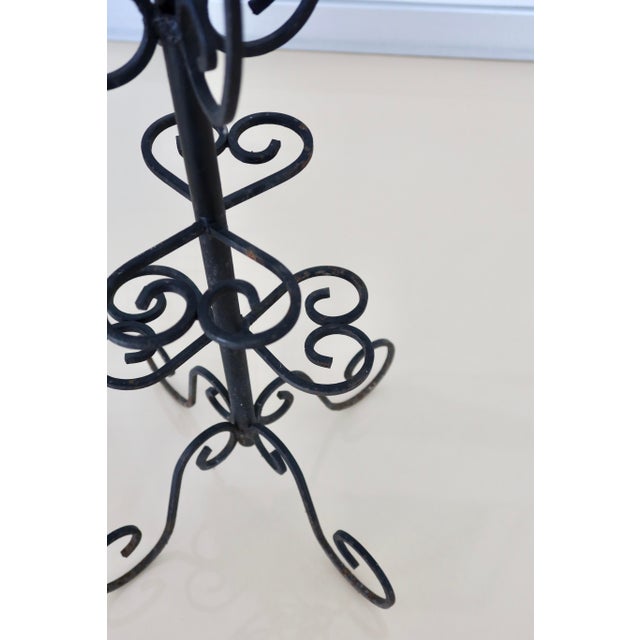 1960s Vintage Black Metal Side Table with Scrollwork, 1960s For Sale - Image 5 of 6