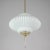 Mid-Century Modern Ribbed Milk Glass and Brass Globe Pendant from Stilnovo For Sale - Image 12 of 18