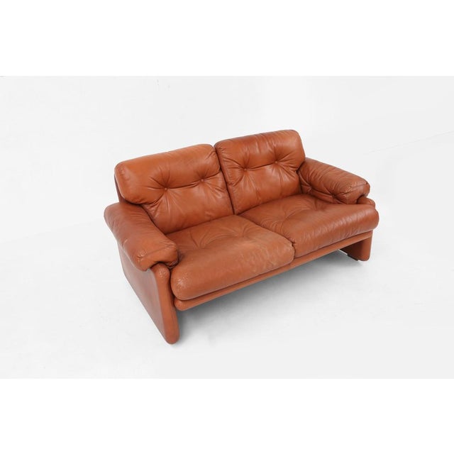 Brown Leather Coronado 2-Seater Sofa by Tobia Scarpa for B&B Italia, Italy, 1960s For Sale - Image 15 of 18