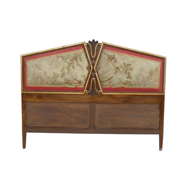 Antique Padded Headboard with Gold Lacquered Profiles, 1950s For Sale - Image 6 of 6