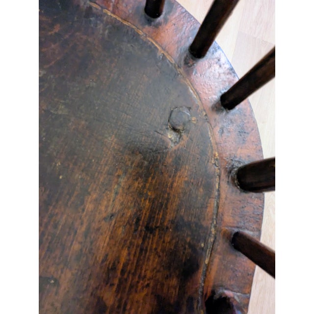 Antique Plank Seat Windsor Arm Chair New England Circa 1790 For Sale - Image 10 of 18