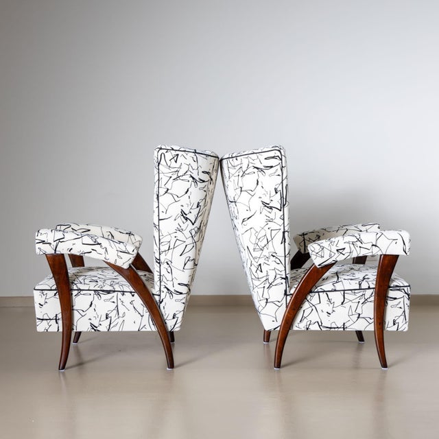 Mid 20th Century Pair of Italian Armchairs, attributed to Paolo Buffa, Mid-20th Century For Sale - Image 5 of 5