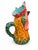 19th Century Figurative Pitcher in Polychrome Earthenware of Rooster with a Hidden Mans Face, 1890s For Sale - Image 5 of 8