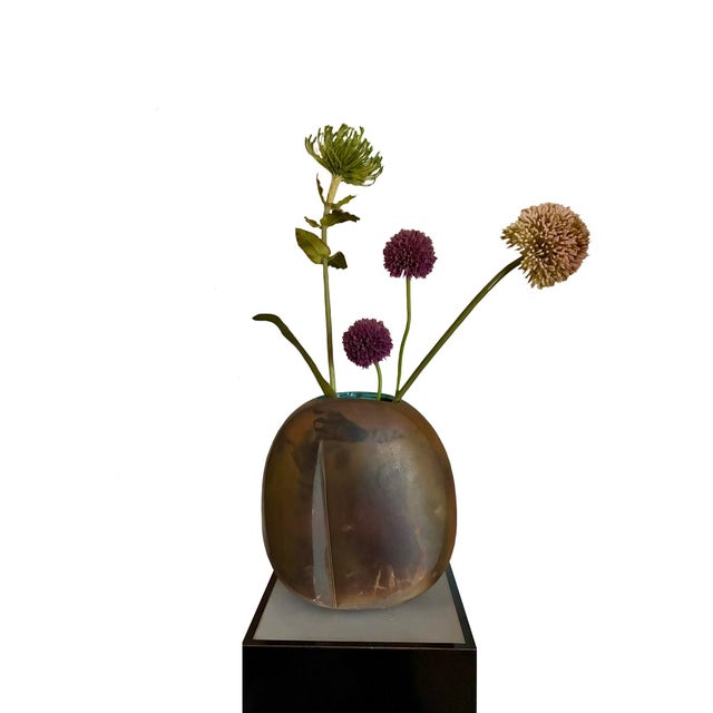 Signed Limited Edition Tony Evans Raku Brown Art Studio Pottery Vase / 1980s Monumental Ceramic Decorative Vessel For Sale - Image 9 of 15