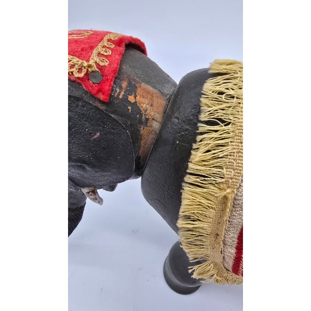 Antique German Schoenhut Humpty Dumpty Circus Elephant W. Blanket & Head Piece Wooden Toy For Sale - Image 13 of 13