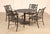 High Quality Hanamint Outdoor Round Cast Aluminum Dining Table and Chair Set. Set Features Ornate Scroll Pattern Table Top...