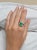 Contemporary 3 Carat Vivid Green Colombian Emerald and Diamond Halo Ring 18K White Gold, Size 7 For Sale - Image 3 of 10