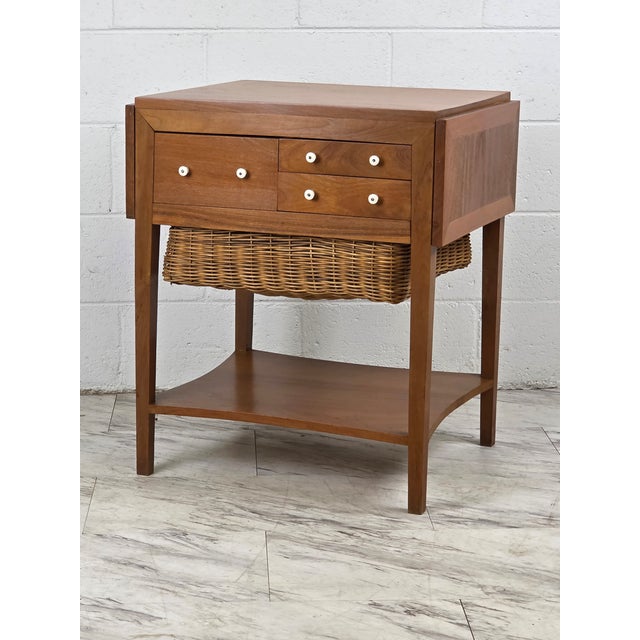 Mid 20th Century Danish Handmade Teak Sewing Table For Sale - Image 13 of 14