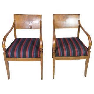 Set of Antique Empire Style Armchairs in Mahogany, 1920s For Sale